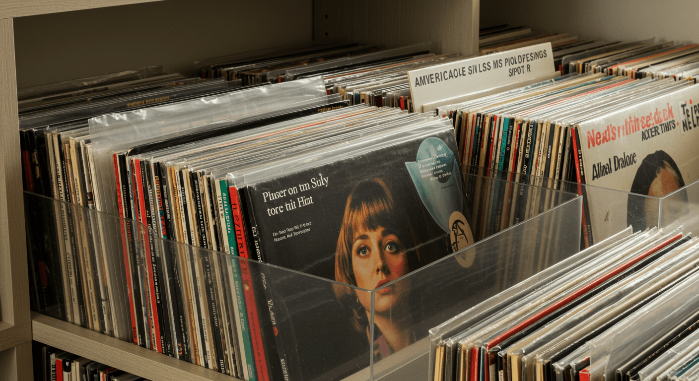 A well-organized vinyl collection