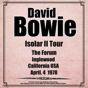 The Forum, Inglewood, CA - 4th April 1978 - David Bowie