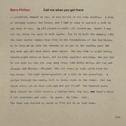 Call Me When You Get There - Barre Phillips